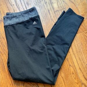 adidas Black Leggings with Heather Gray Waistband